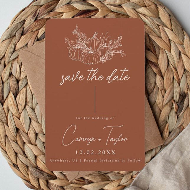 Pumpkin Wedding Save The Date Magnet (Creator Uploaded)