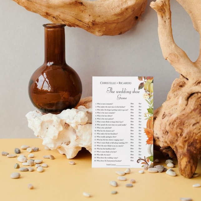 Pumpkin wedding shoe game bachelorette party game announcement (Creator Uploaded)