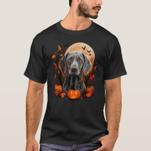 Pumpkin Weimaraner costume on Weimaraner Halloween T-Shirt