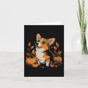 Pumpkin Welsh Corgi Costume On Welsh Corgi Hallowe Card