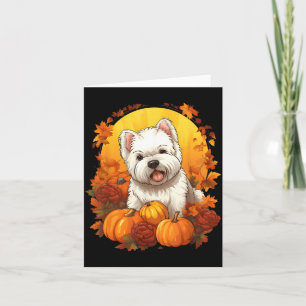 Pumpkin Westie Dog Halloween Thanksgiving Card