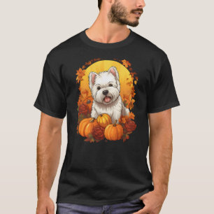 Pumpkin Westie Dog Halloween Thanksgiving T-Shirt