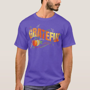 Pumpkin Wheat Ear Grateful Thanksgiving T-Shirt