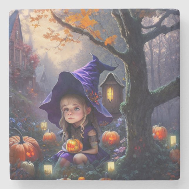 pumpkin/whimsical/Halloween/cartoon Stone Coaster (Front)