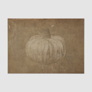 Pumpkin White Sepia Autumn Vintage Grunge Texture Tissue Paper