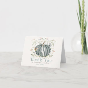 Pumpkin Wildflowers Butterflies Boy Baby Shower Thank You Card