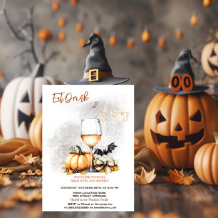 Pumpkin Wine Costumes & Cocktail Halloween Invitation