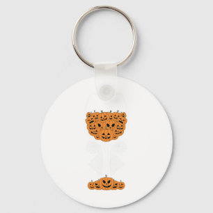 Pumpkin Wine Gl Spider Web Costume Easy Halloween Key Ring