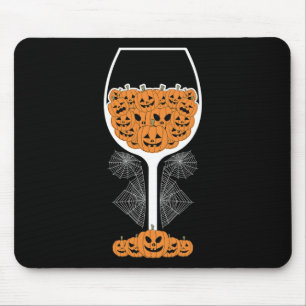 Pumpkin Wine Gl Spider Web Costume Easy Halloween Mouse Pad