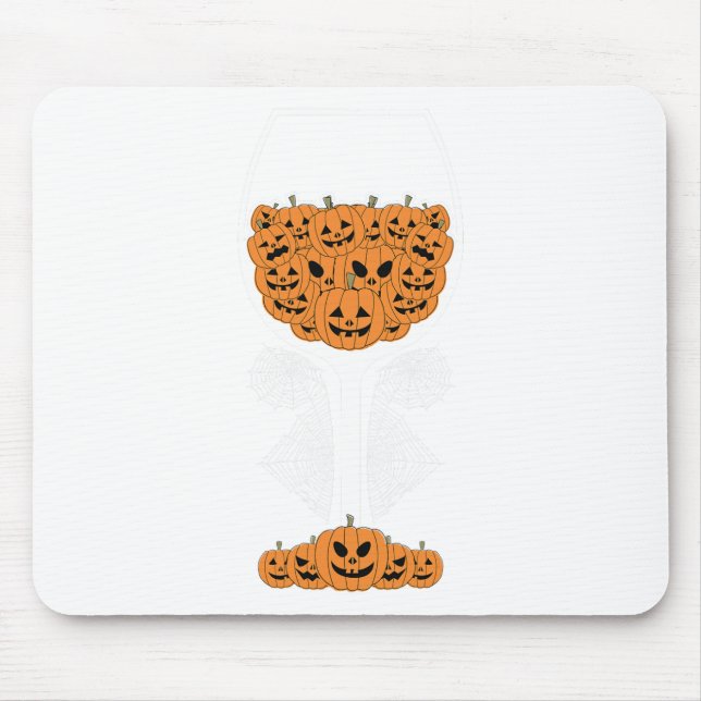 Pumpkin Wine Gl Spider Web Costume Easy Halloween  Mouse Pad (Front)