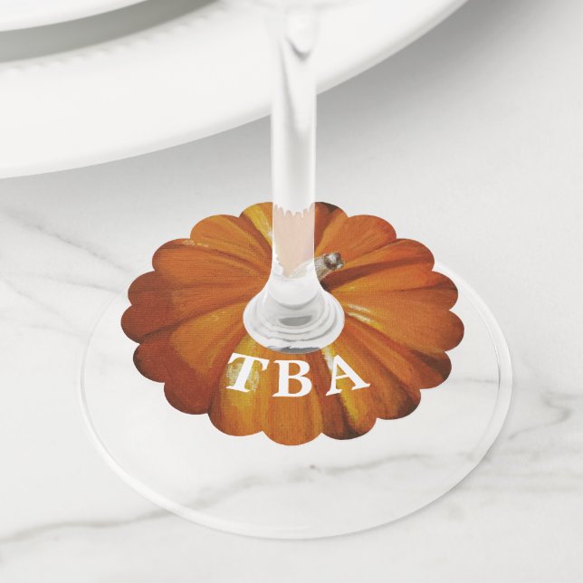 Pumpkin Wine Glass Tag (Close Up)