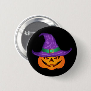 Pumpkin Witch 6 Cm Round Badge