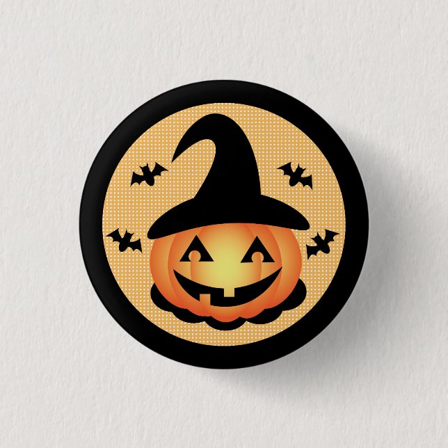 Pumpkin Witch Button (Front)