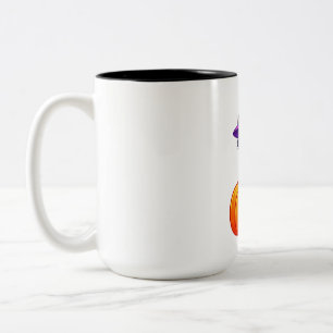 Pumpkin Witch Cat Delight Two-Tone Coffee Mug