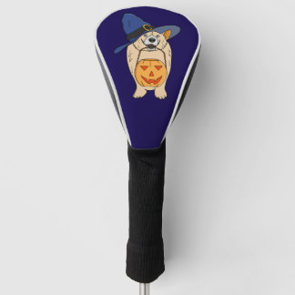 Pumpkin Witch Dog Golf Head Cover