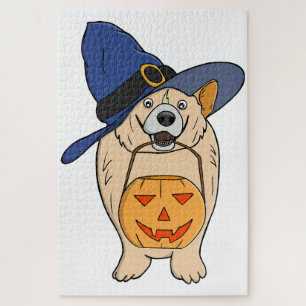 Pumpkin Witch Dog Jigsaw Puzzle