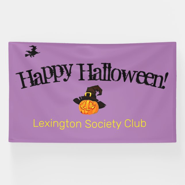 Pumpkin Witch Halloween Party Banner (Horizontal)