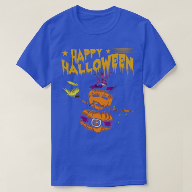 Pumpkin Witch Happy Halloween Spooky Scary Creepy  T-Shirt (Design Front)