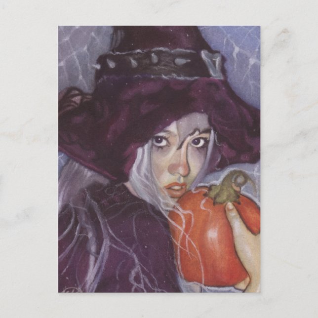 pumpkin witch postcard (Front)