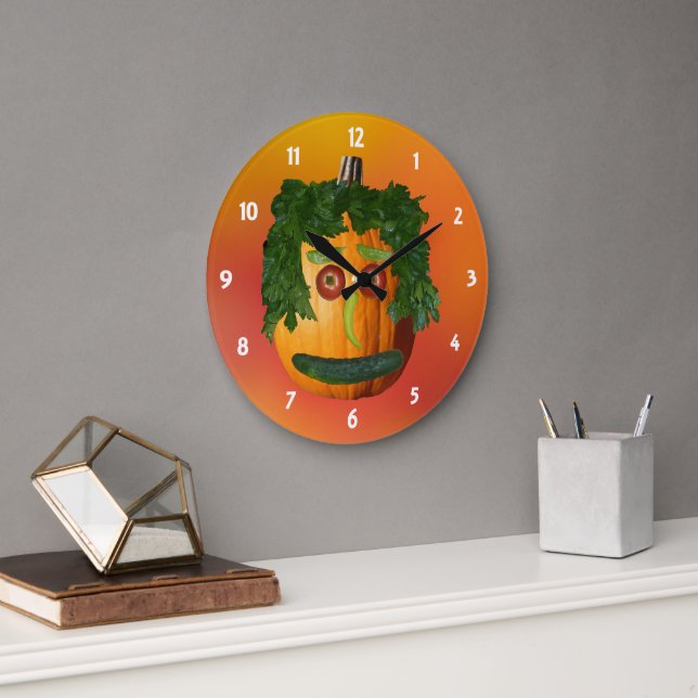 Pumpkin with a Face Clock (Office)
