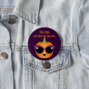 Pumpkin with Cool Retro Cat Sunglasses Halloween 7.5 Cm Round Badge