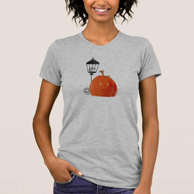 Pumpkin with Lamp Post T-Shirt (Front)