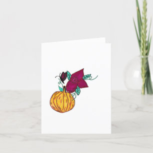 Pumpkin with Purple Butterfly  Thank You Card