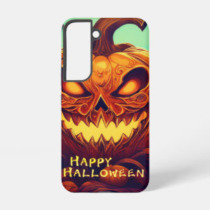 Pumpkin with Scary Face Among Candles, Halloween Samsung Galaxy Case