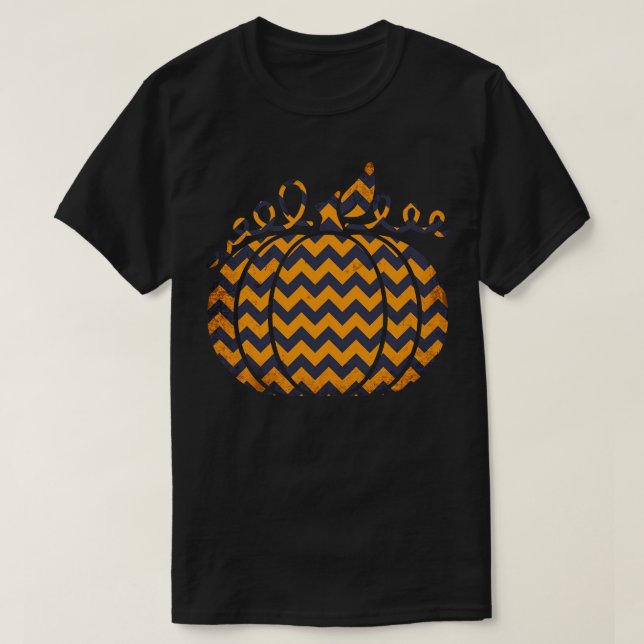 PUMPKIN WITH ZIG ZAG PATTERN T-Shirt (Design Front)