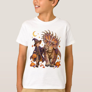 Pumpkin Wizard & Kosmoceratops Halloween T-Shirt