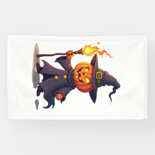 Pumpkin Wizard � Magical Halloween Sorcerer Tee Banner
