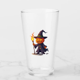 Pumpkin Wizard � Magical Halloween Sorcerer Tee Glass