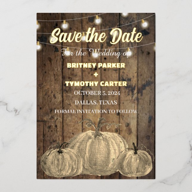Pumpkin Wood Boho Rustic Photo QR Code Wedding (Front)