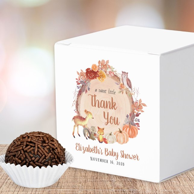 Pumpkin Woodland Animals Baby Shower Thank You Favour Box (Creator Uploaded)