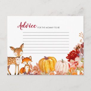 Pumpkin Woodland Animals Friends Advice Card