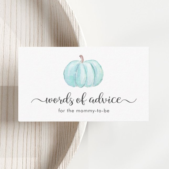 Pumpkin Words Of Advice Baby Boy Shower Enclosure Card (Creator Uploaded)