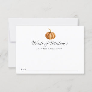 Pumpkin Words of Wisdom for the mum Invitation