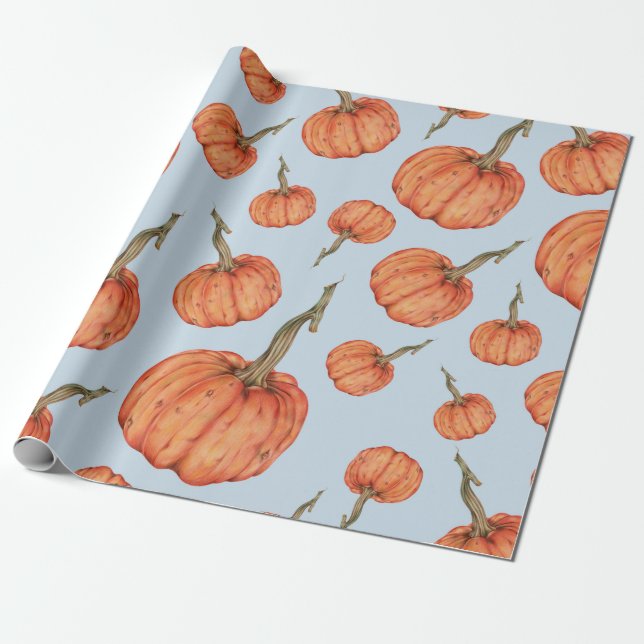 Pumpkin Wrapping Paper (Unrolled)