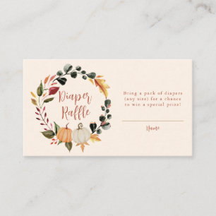 Pumpkin Wreath Baby Shower Diaper Raffle Enclosure Card