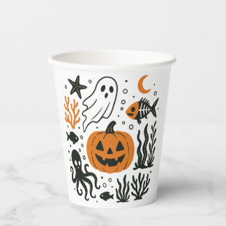 pumpking in the ocean paper cups