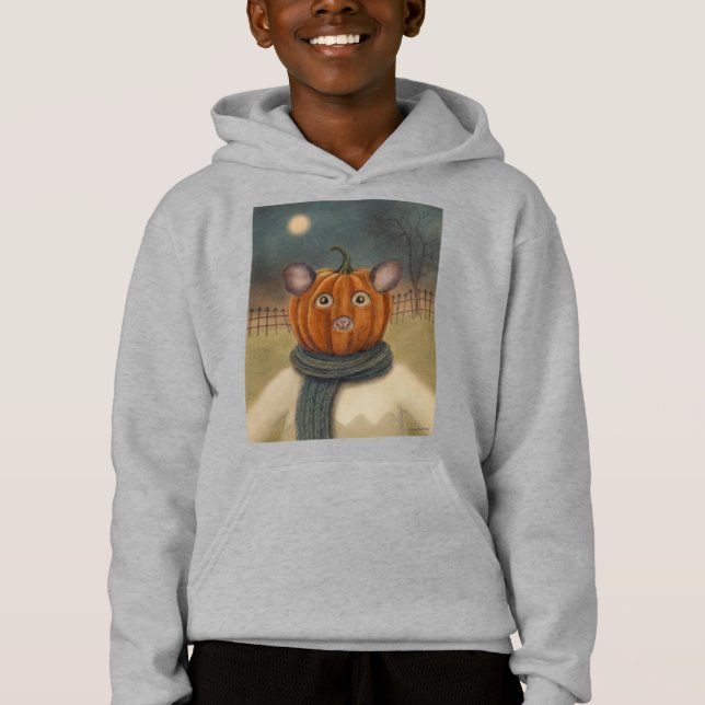 Pumpkinhead Mouse Kids Pull-over Hoodie (Front)