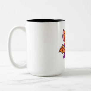 Pumpkinhead Pig Bat Halloween Two-Tone Coffee Mug