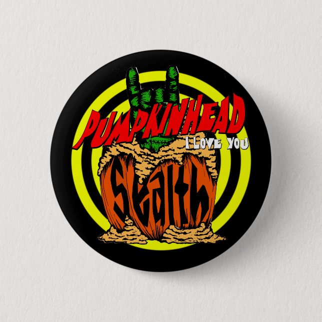 Pumpkinhead Zombie Rock Button (Front)
