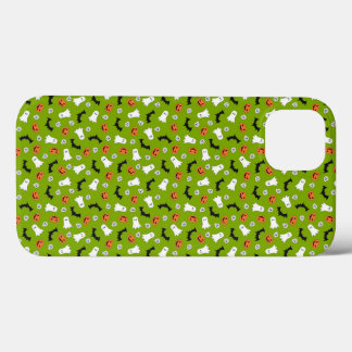 pumpkins and bats green theme iPhone 13 case
