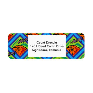Pumpkins and Bats in Patterns Address Labels
