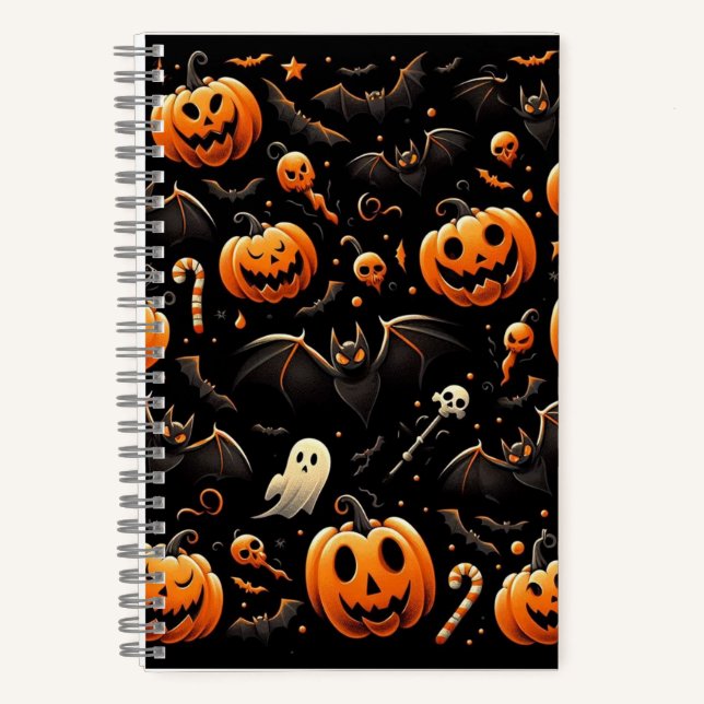 Pumpkins and bats notebook (Front)
