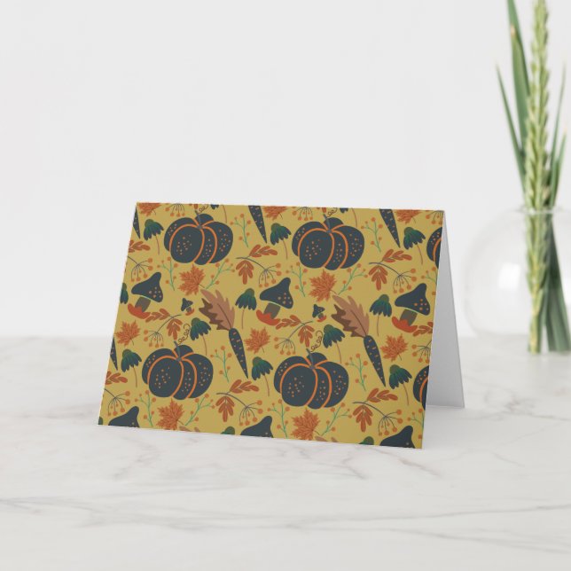 Pumpkins and carrots seamless pattern card (Front)
