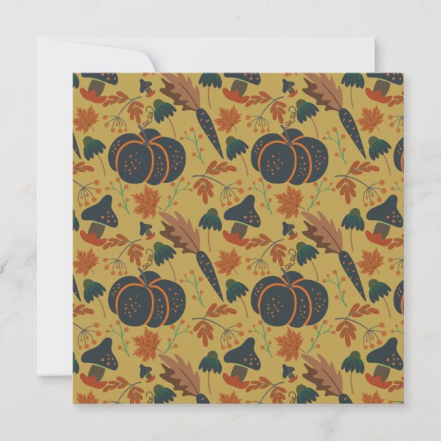 Pumpkins and carrots seamless pattern card (Front)