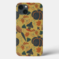 Pumpkins and carrots seamless pattern