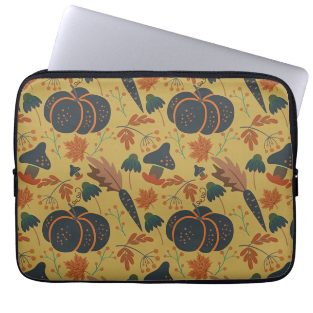 Pumpkins and carrots seamless pattern laptop sleeve (Front)